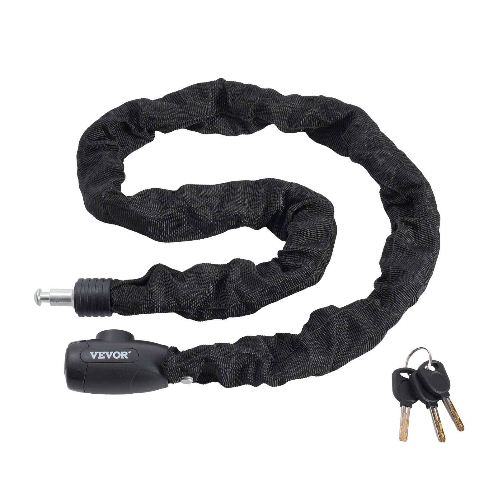 VEVOR Bike Chain Lock, 3.94 Ft Combination Bicycle Chain Lock with 4 Keys, Heavy Duty Anti-Theft High Security Bike Locks, Perfect for Bike, Motorcycle, Scooter, Bicycle, Door, Fence or Gate, 8mm