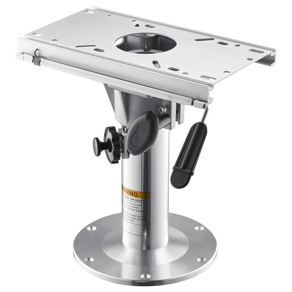 VEVOR Boat Seat Pedestal, Adjustable Height from 13.39 to 19.2 In., Aluminum Alloy Boat Chair Base with Slide, 5-in. Sliding Travel, Locking Design, Ideal for Fishing and Boating Enthusiasts