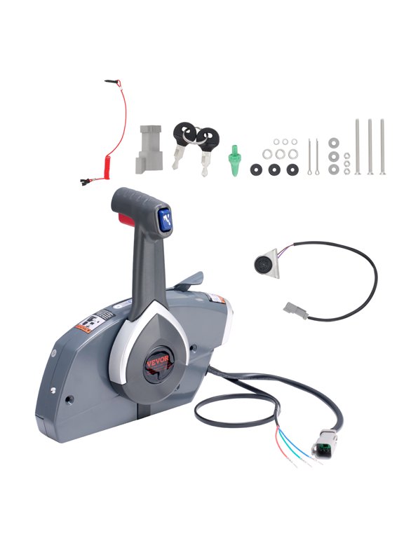 Boat Throttle Control, 5006180 Side-Mounted Outboard Remote Control Box for Evinrude Johnson, Marine Throttle Control Box with Power Trim Switch and Lanyard