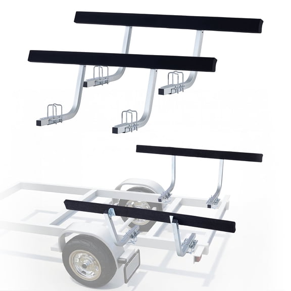 VEVOR Boat Trailer Guides, 16.7 in/18.7 in Height Adjustable Trailers Guide, 2PCS Thickened Steel Trailer Guide-Ons with Thick Support Pads, Fits L-Beam, Box or C-Channel Bunk-Style Pontoon Trailers