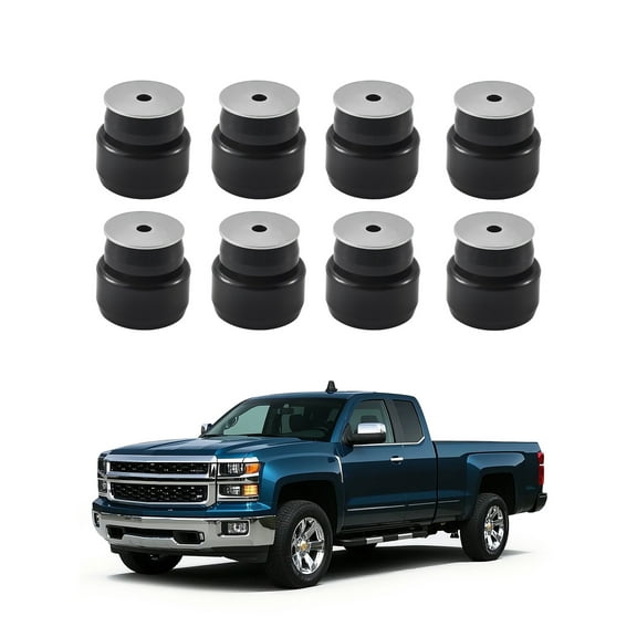 VEVOR Body Mount Bushing Kit, Compatible with 1999-2014 Chevy Silverado & Sierra 1500/2500, 24 PCS Polyurethane Body Mount Kit, Durable Components for Improving Bumpy Driving Performance, Black
