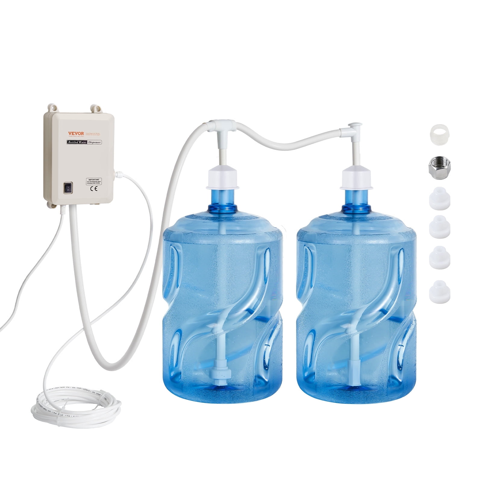 VEVOR Bottled Water Dispenser Pump System, 2x5 Gallon Dispensing System, Automatic Electric Water Dispenser, Double-Pipe Water Jug Pump