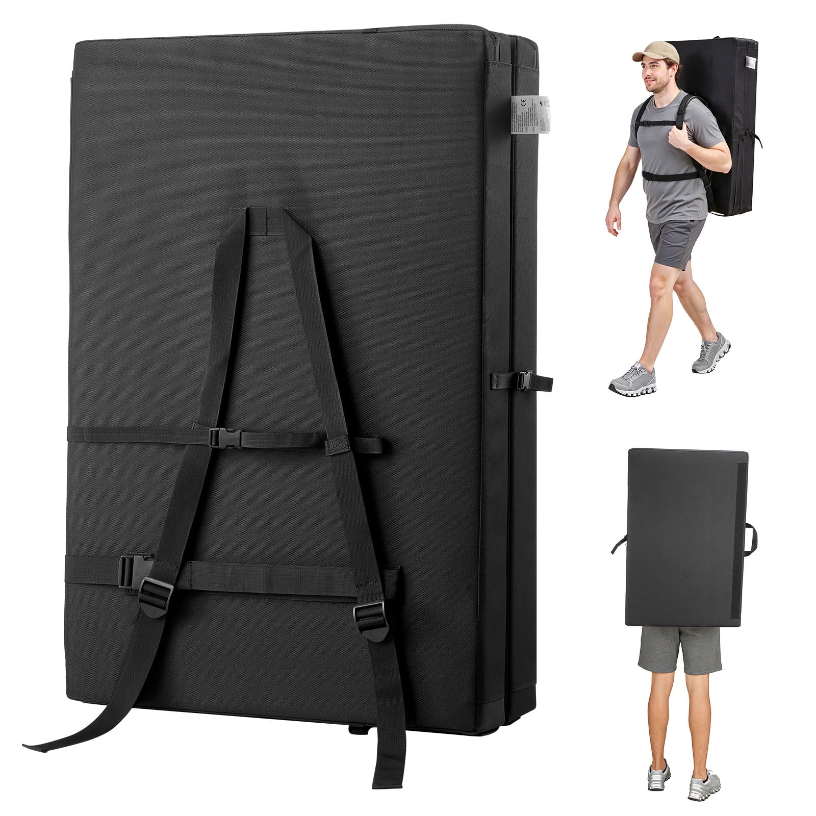 VEVOR Bouldering Crash Pad, Bi-Fold Rock Climbing Crash Pad with ...