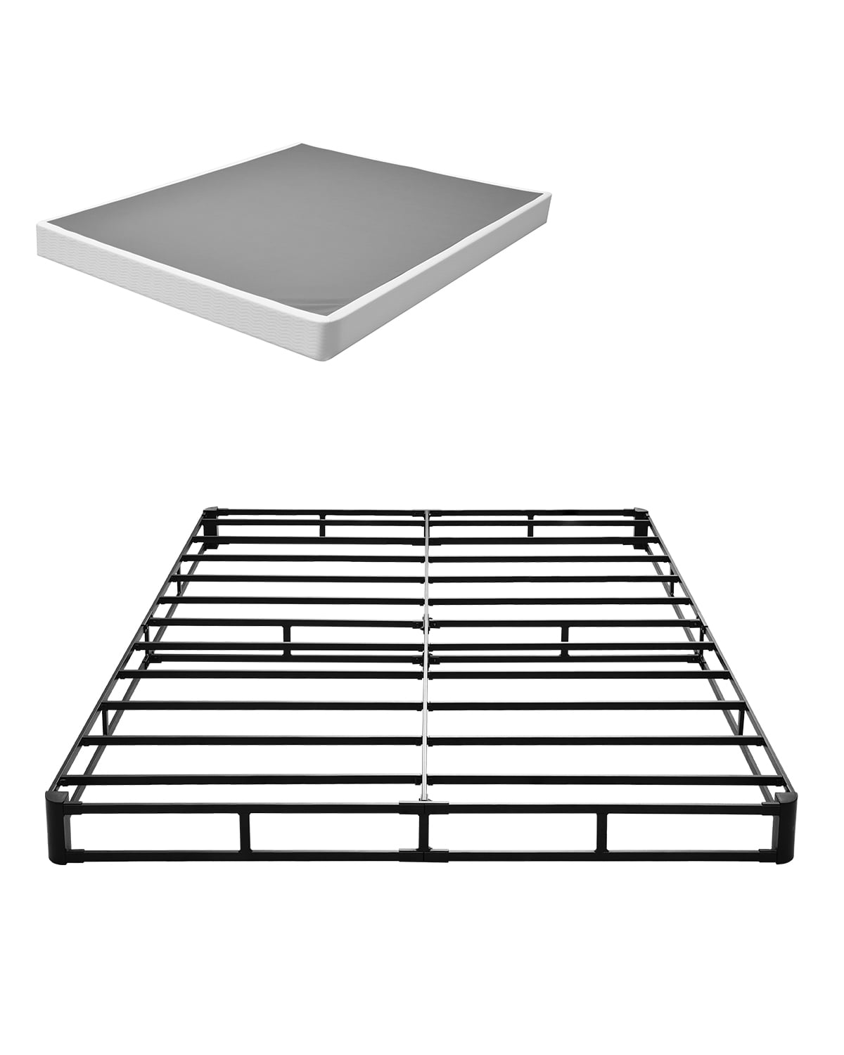 VEVOR Box Spring, Queen Size Bed Frame with Washable Fabric Cloth, Heavy Duty Metal Frame for Queen Bed, 5 in Mattress Foundation, 3500 lbs Max Weight Capacity, Easy Assembly