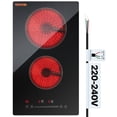 thumbnail image 1 of VEVOR Built in Electric Stove Top, 20 x 11.6 inch 2 Burners, 240V Glass Radiant Cooktop with Sensor Touch Control, Timer & Child Lock Included, 9 Power Levels for Simmer Steam Slow Cook Fry, 1 of 9