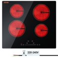 thumbnail image 1 of VEVOR Built in Electric Stove Top, 23.2 x 20.5 inch 4 Burners, 240V Glass Radiant Cooktop with Sensor Touch Control, Timer & Child Lock Included, 9 Power Levels for Simmer Steam Slow Cook Fry, 1 of 9