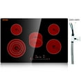 thumbnail image 1 of VEVOR Built in Electric Stove Top, 30.3 x 20.5 inch 5 Burners, 240V Glass Radiant Cooktop with Sensor Touch Control, Timer & Child Lock Included, 9 Power Levels for Simmer Steam Slow Cook Fry, 1 of 9
