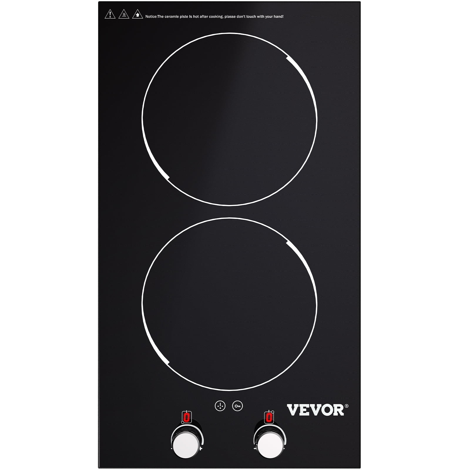 VEVOR Built in Electric Stove Top 12 in. 2 Burners Glass Radiant Cooktop  with Sensor Touch Control, Timer and Child Lock,Black Q12INCH3000W2U7DKV4 -  The Home Depot