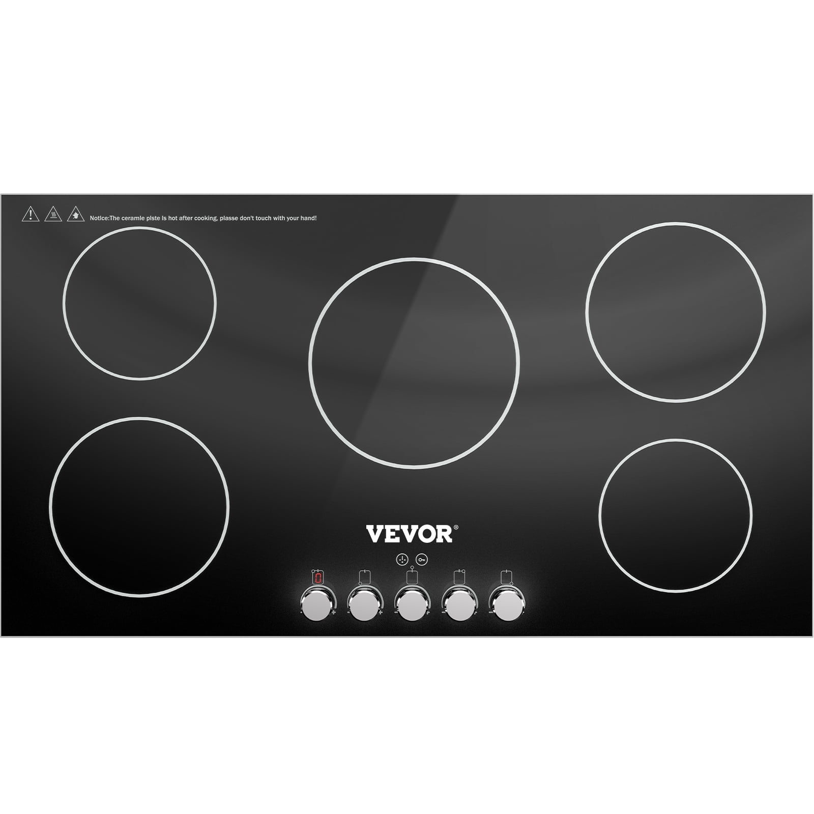 VEVOR Built-in Induction Electric Stove Top 5 Burners Ceramic Glass Surface  Electric Cooktop 30.3 x 20.5 in. Radiant Cooktop QRSCKDC30240VZCTAV4 - The  Home Depot