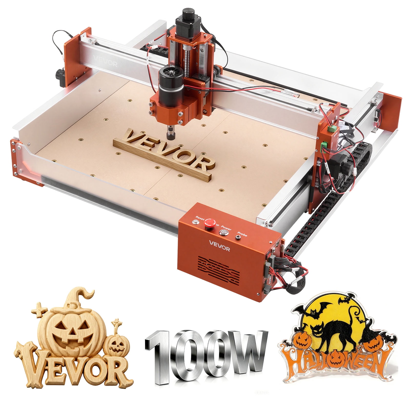 VEVOR CNC Router Machine, 100W Spindle, 3-Axis Wood Engraving Milling ...