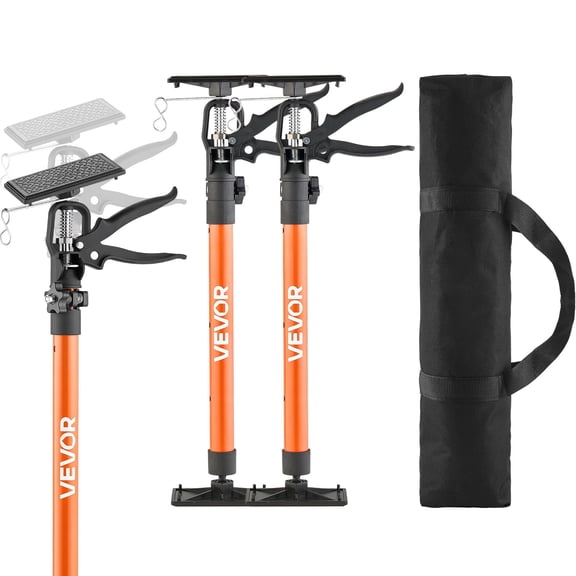 VEVOR Cabinet Jack Support Pole, 2-Pack, 21.3-45 Inch Steel Telescopic Quick Support Rod, Adjustable 3rd Hand System up to 154 lbs Capacity for Installing Cabinets, Lifting Drywall, Cargo Bars