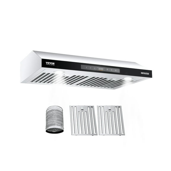 VEVOR Under Cabinet Range Hood, 30 Inch Kitchen Vent Hood, 900CFM Dual Motors Stainless Steel Stove Hood, with Gesture & Touch Control, LED Light, and 4-Speed Exhaust Fan