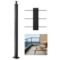 thumbnail image 1 of VEVOR Cable Railing Post, 42x2x2 Inch Level Deck Stair Posts, 1-Pack Stainless Steel Cable Handrail Post, Pre-Drilled Pickets with Mounting Bracket Stair Railing Kit, Black, 1JZLGZXHS106AWJO6001V0, 1 of 9