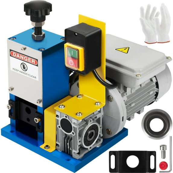 VEVOR Cable Wire Stripping Machine 0.05"-0.98", Automatic Electric Wire Stripping Machine 1 Channel, Portable Blue Wire Stripper Machine Tool Including A Extra Blade ,for Scrap Copper Recycling