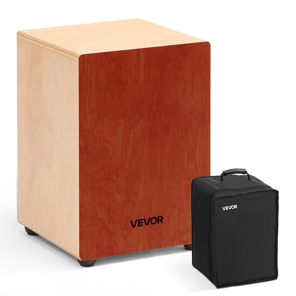 VEVOR Cajon Box Drum, with Internal Guitar Strings, Lightweight Wooden Percussion Box, Portable Birch Wood Drum Musical Instrument with Travel Bag, for Beginners and Professionals, 12 x 12 x 17 in