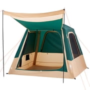 VEVOR Camping Tent, 4 Person Inflatable Cabin Tent with Rechargeable Pump, TPU Air Tube & 5 Large Mesh Windows, Portable Easy Setup Waterproof with Carry Bag for Family Outdoor Camping & Hiking,Green