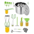 thumbnail image 1 of VEVOR Canning Supplies Starter Kit, 11 Pieces Stainless Steel Water Bath Canning Kit for Beginners, Canning Tools Set: Pot, Rack, Lid, Ladle, Funnel, Tongs, Jar Lifter, Wrench, Measuring Cup, 1 of 9