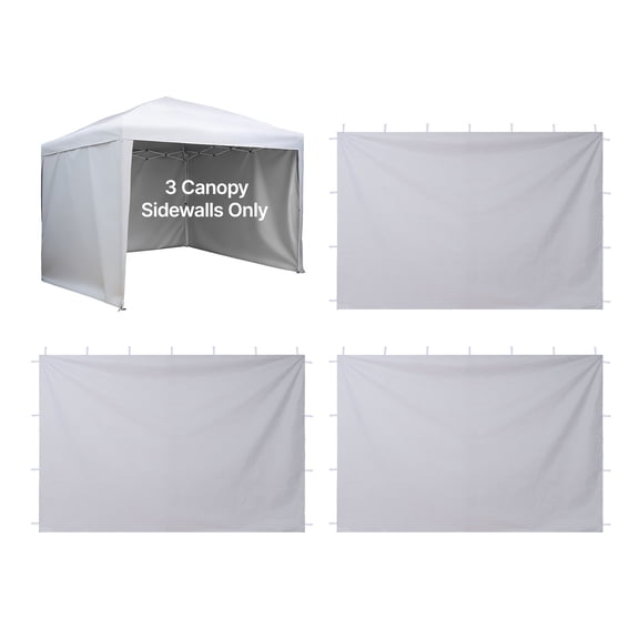 VEVOR Canopy Sidewalls, Fit for 10 x 10 ft Pop Up Canopy Tent, Tent Side Walls with Waterproof and Sunlight Protection Layer for Outdoor Event Tents, Vendor Booths, Camping (3 Sidewalls Only, White)