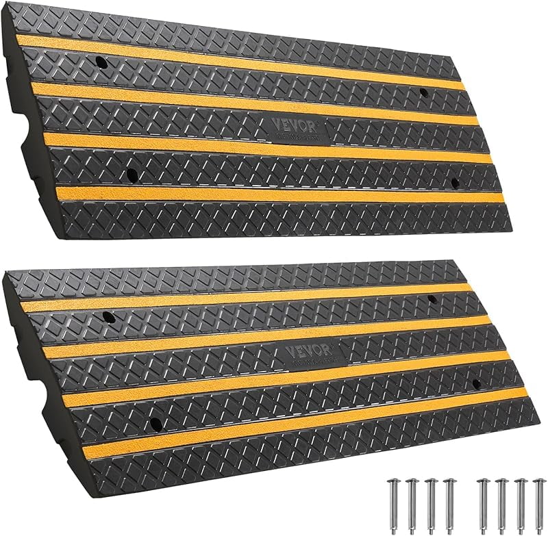 VEVOR Car Driveway Rubber Curb Ramp, 2 Pack 48.8-inch-Long Heavy Duty ...