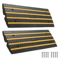 thumbnail image 1 of VEVOR Car Driveway Rubber Curb Ramp, 33069 lbs Load Capacity, 2.6 inch Rise Curbside Bridge Ramp with Yellow Reflective Strips, Suitable for Loading Dock, Warehouse, Garage, Sidewalk (2 Pack), 1 of 9