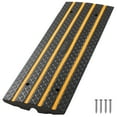 thumbnail image 1 of VEVOR Car Driveway Rubber Curb Ramp, 33069 lbs Load Capacity, 2.6 inch Rise Curbside Bridge Ramp with Yellow Reflective Strips, Suitable for Loading Dock, Warehouse, Garage, Sidewalk (1 Pack), 1 of 9