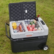 VEVOR Car Refrigerator 40Qt, 12v Portable Freezer with  Dual Zone, 12/24V DC & 110-240V AC Electric Cooler with -4℉-50℉ Cooling Range, for Car Truck Vehicle RV Boat Outdoor & Home use