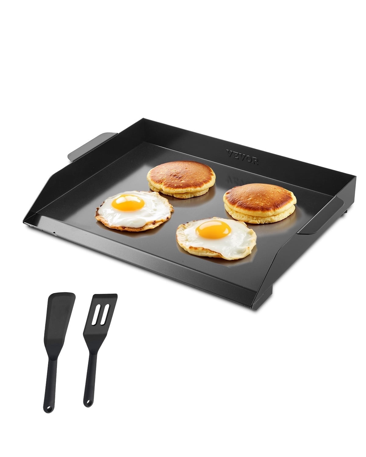 VEVOR Carbon Steel Griddle, 22x16 inch Universal Flat Top Rectangular Plate, Gas Grill Griddle for BBQ Grill, Teppanyaki, Portable Family Cookware, for Camping Tailgating Party, Black