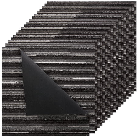 VEVOR Carpet Tiles Reusable 24x24 inch, 24 PCS Modular Carpet Square Rug, Commercial Floor Soft Padded for Seamless Cover 96sq.ft, Easy DIY Replacement for Living Room Bedroom Office Indoor,Gray