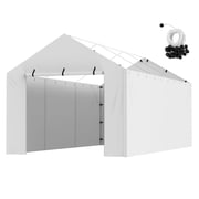 VEVOR Carport Replacement Canopy Cover Side Wall 10 x 20 ft, Garage Tent Shelter Tarp Heavy-Duty Waterproof & UV Protected, Easy Installation with Ball Bungees,White Top and Frame Not Included