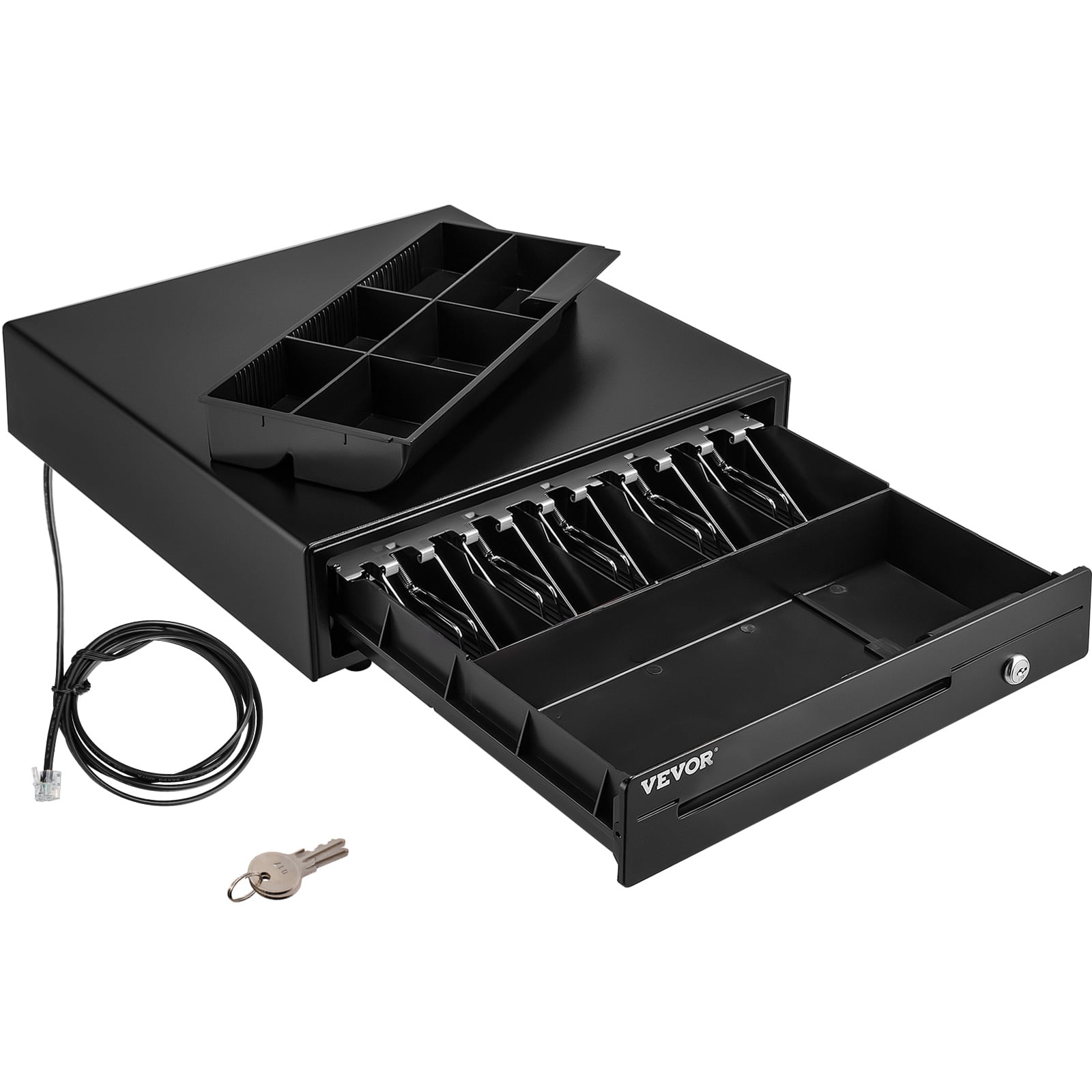 VEVOR Cash Register Drawer, 16" 12 V, for POS System with 5 Bill 6 Coin