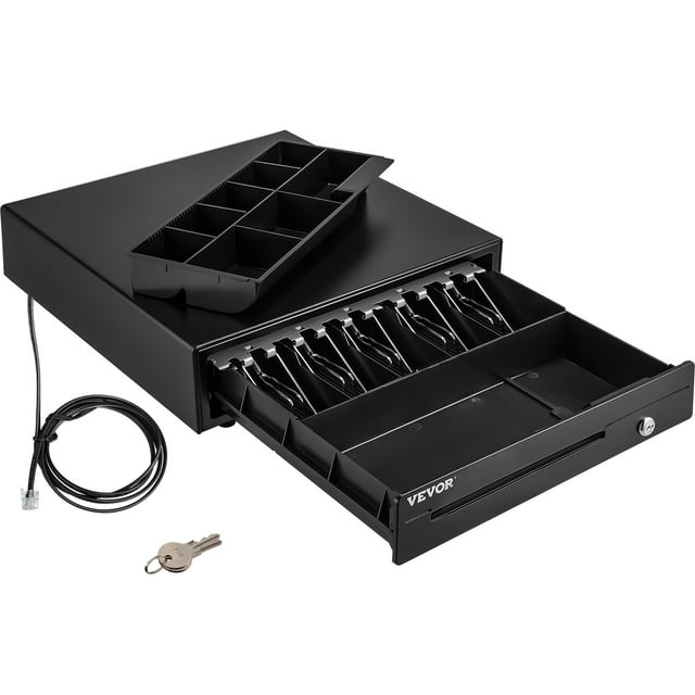 VEVOR Cash Register Drawer, 16" 12 V, for POS System with 5 Bill 8 Coin