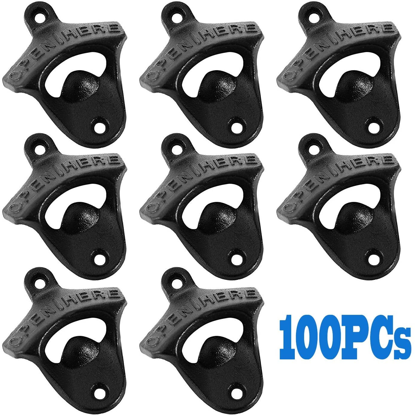 50PCS Pack Retro Vintage Bottle Opener with Mounting Screws Wall Mounted  Rustic Beer Opener Set for Kitchen Cafe Bars Wholesale
