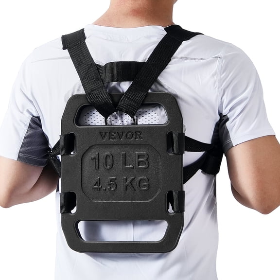 VEVOR Cast Iron Ruck Weights, 10LB Pair Ruck Plate, Weighted Weights for Rucking, Adjustable Ruck Plate with Straps, for Rucking, Swings, Squat, Strength Training, Weightlifting, Fitness Workout