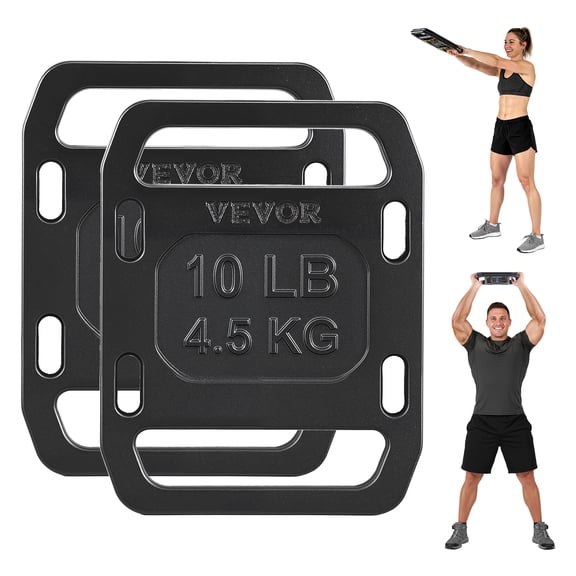 VEVOR Cast Iron Ruck Weights for Backpack, 10LB Pair Ruck Plate, Weight Plate with Smooth Handle, Textured Finish for Rucking, Hiking, Swings, Strength Training, Weightlifting, Fitness Workout
