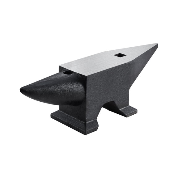VEVOR Cast Steel Anvil, 132 Lbs(60kg) Single Horn Anvil with Large Countertop and Stable Base, High Hardness Rugged Round Horn Anvil Blacksmith, for Bending, Shaping