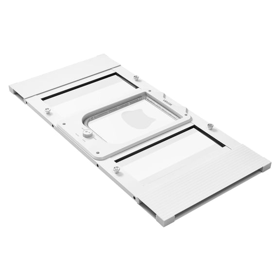 VEVOR Cat Door for Window, Adjustable to Fit Window Width 27"-32", 4 Secure Lock Modes, Aluminum Frame and High-Transparency Glass, Magnetic Closure, Weatherproof Quick-Fit Pet Door for Cats, White