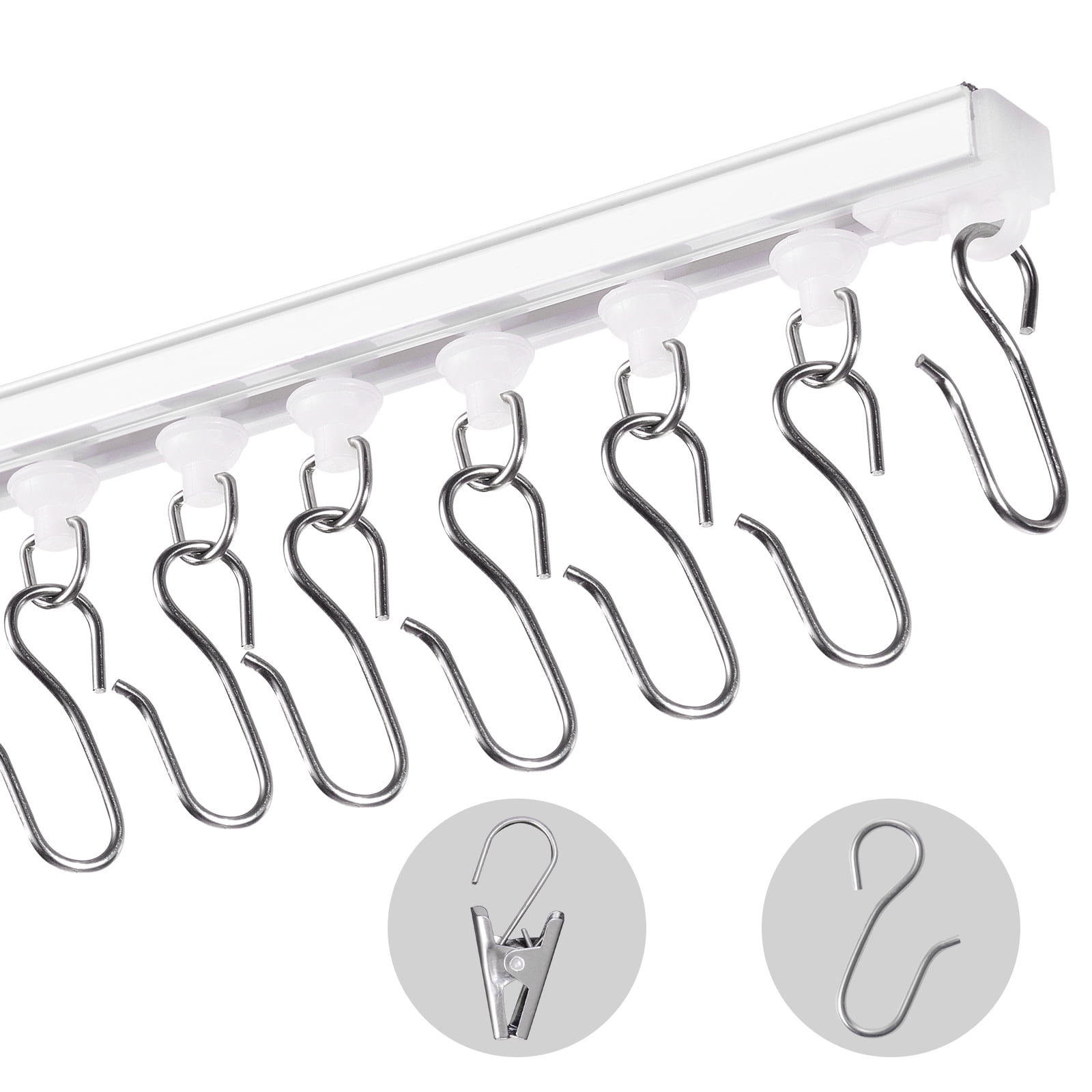 Double Curtain Track Rod - Silent Aluminum Alloy Dual Rail, Wall/Ceiling Mount, 2.2m (7.2ft) Golden
