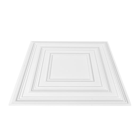 Ceiling Tiles 12-Pack 24 x 24 in PVC Easy Installation White Peg Pattern