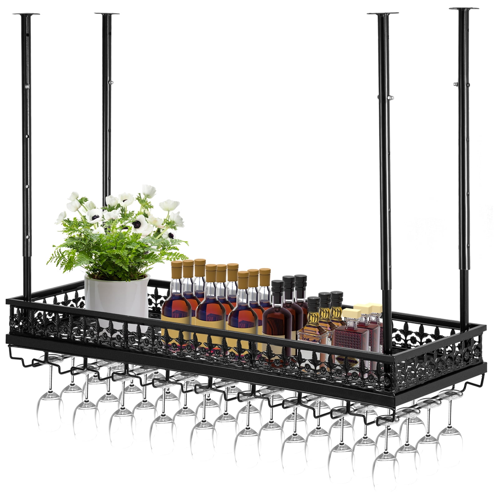 VEVOR Ceiling Wine Glass Rack 35.8 x 13 inch Hanging Wine Glass