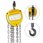 VEVOR Chain Hoist 2Ton/10ft, Manual Chain Hoist Hand Chain Lifting Hoist w/Two Hooks Chain Pulley Tackle Hoist Winch Lifting Pulling Equipment in Yellow