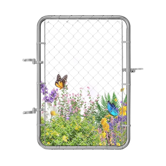 VEVOR Chain Link Fence Gate, 32 x 46 in, Adjustable Chain Link Fence Panel, Fit 2-4 ft (W) x 4 ft (H) Garden Fence Gate Opening, Rust-Resistant Galvanized Fencing Gate for Farm Posts Not Included