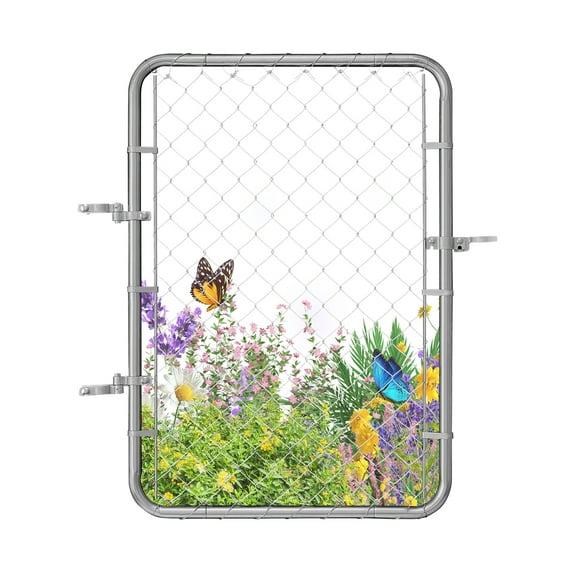 VEVOR Chain Link Fence Gate, 32 x 46 in, Adjustable Chain Link Fence Panel, Fit 2-6 ft (W) x 4 ft (H) Garden Fence Gate Opening, Rust-Resistant Galvanized Fencing Gate for Farm Posts Not Included