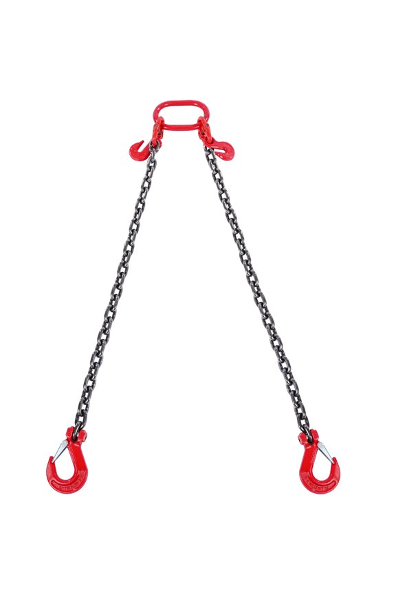 Chain Sling, 3/8 inch x 6 ft Lifting Chains with Hooks, G80 Engine Chain Hoist Lifts,11000 lbs/5 Ton Lifting Sling Chains for Engine Hoist, Engine Lift Chain with 2 Leg Grab Hooks and Adjusters