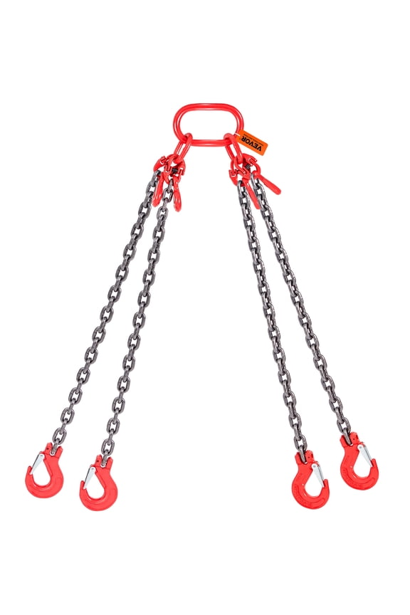 Chain Sling, 5/16 inch x 5 ft Lifting Chains with Hooks, G80 Engine Chain Hoist Lifts, 11000 lbs/5 Ton Lifting Sling Chains for Engine Hoist, Engine Lift Chain with 4 Leg Grab Hooks & Adjusters
