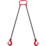 VEVOR Chain Sling, 5/16 inch x 5 ft Lifting Chains with Hooks, G80 Engine Chain Hoist Lifts, 6600 lbs/3 Ton Capacity Lifting Sling Chains for Engine Hoist, Engine Lift Chain with 2 Leg Grab Hooks