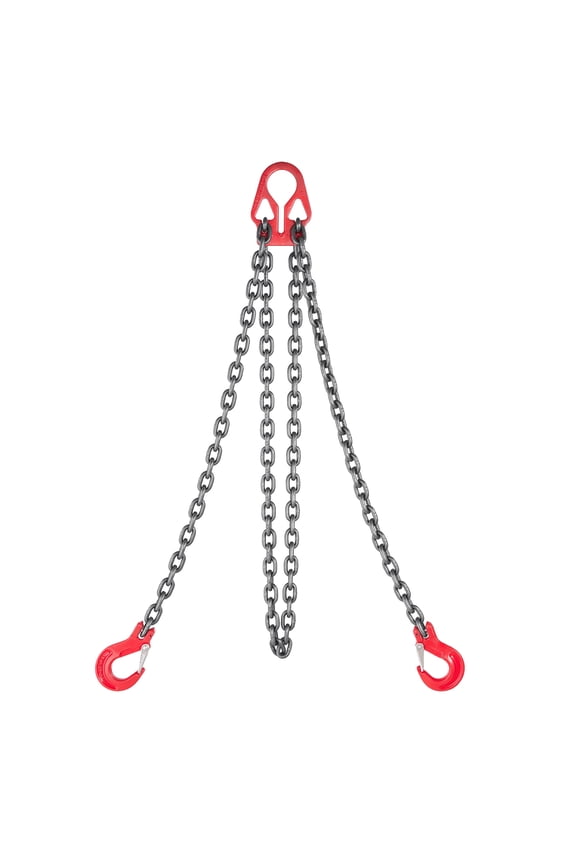 Chain Sling, 5/16 in x 10 ft Lifting Chains with 2 Leg Grab Hooks, Heavy Duty G80 Alloy Steel Lifting Sling, 7000LBS Capacity, Adjustable Engine Chain Hoist Lifts for Cargo Security Towing