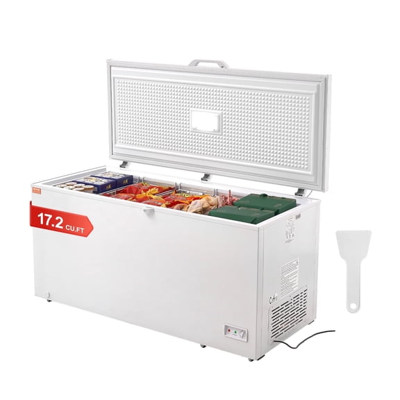 VEVOR Chest Freezer, 17 Cu.ft Freestanding Top Open Door Commercial Chest Freezers, Large Deep Freezer with 4 Removable Baskets, Locking Lid, Adjustable Temp for -18.4℉-10.4℉/32℉ to 50℉