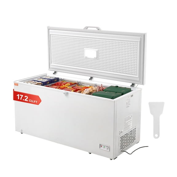 VEVOR Chest Freezer, 17 Cu.ft Freestanding Top Open Door Commercial Chest Freezers, Large Deep Freezer with 4 Removable Baskets, Locking Lid, Adjustable Temp for -18.4-10.4/32 to 50