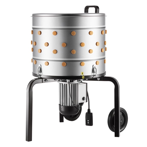 VEVOR Chicken Plucker Machine, 19.7 in Drum, 750W & 275RPM Electric Chicken Plucking Machine with 98 Soft Fingers & Transport Wheels, Stainless Steel Feather Remover for Processing 2 Chicks Once