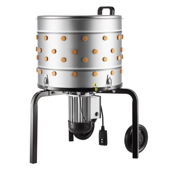 VEVOR Chicken Plucker Machine, 19.7 in Drum, 750W & 275RPM Electric Chicken Plucking Machine with 98 Soft Fingers & Transport Wheels, Stainless Steel Feather Remover for Processing 2 Chicks Once